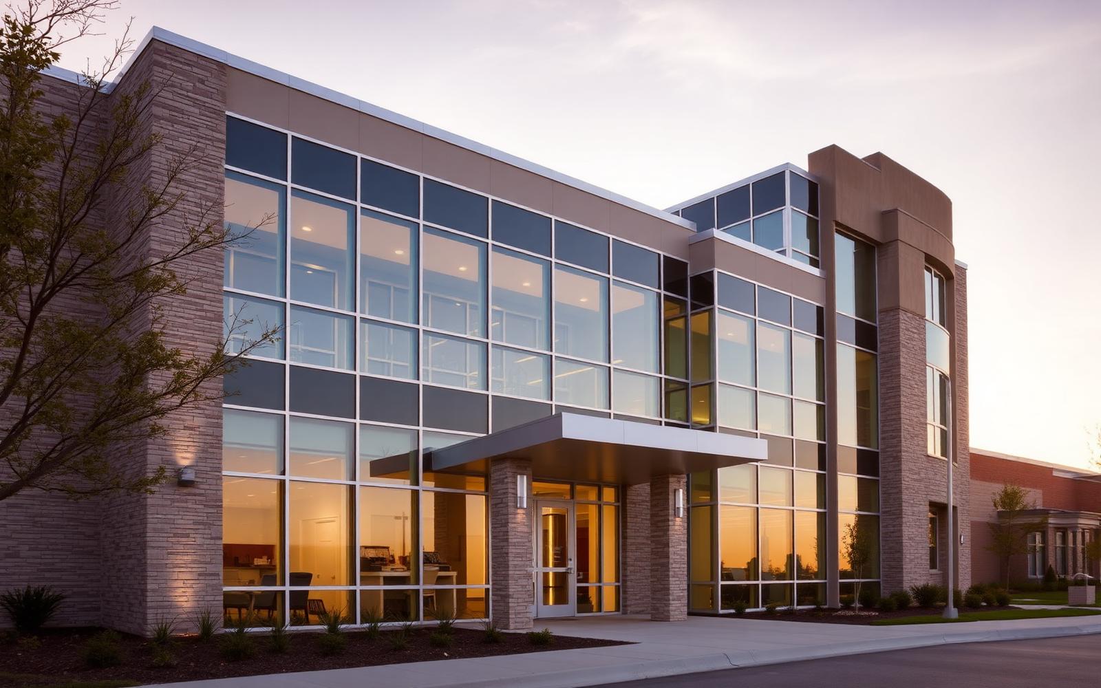 Neurosurgery of Kansas City — Overland Park office exterior at golden hour